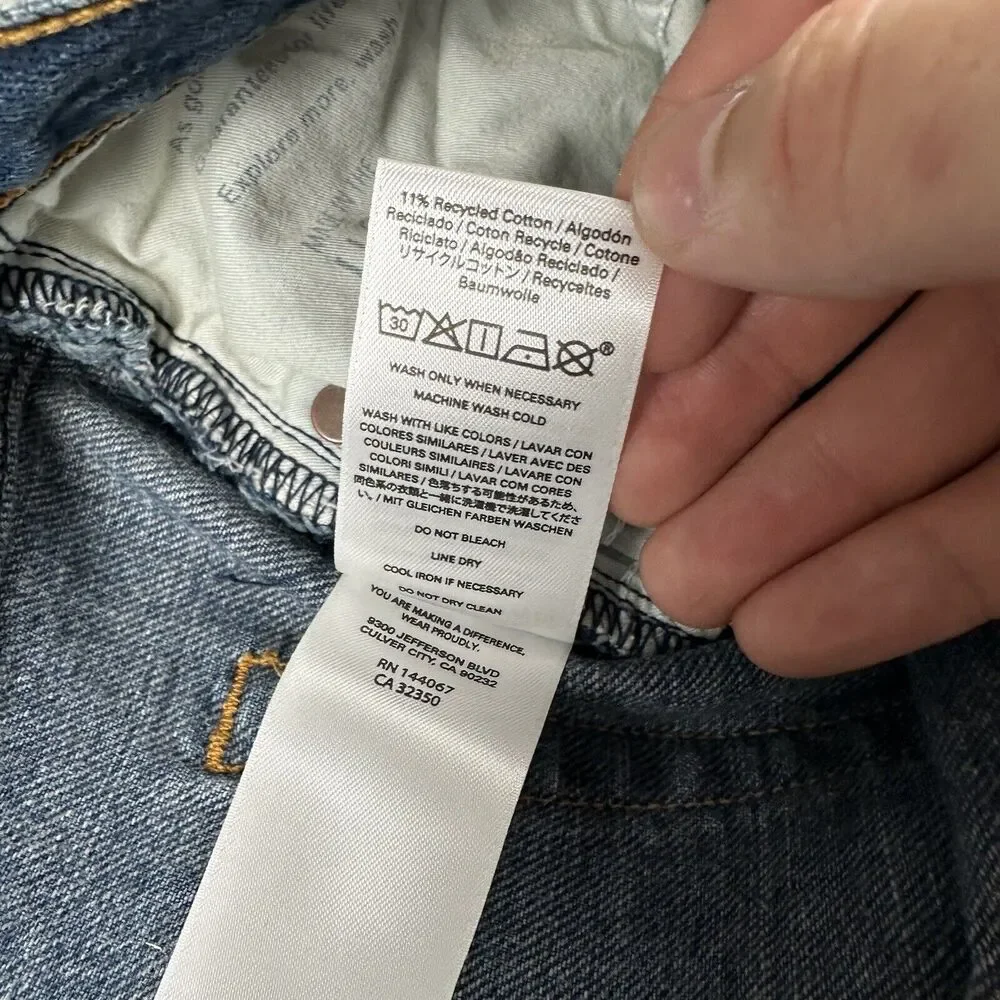Outerknown Dune High Rise Slim‎ Fit Jeans Women’s 31 Blue Denim Stretch Pants